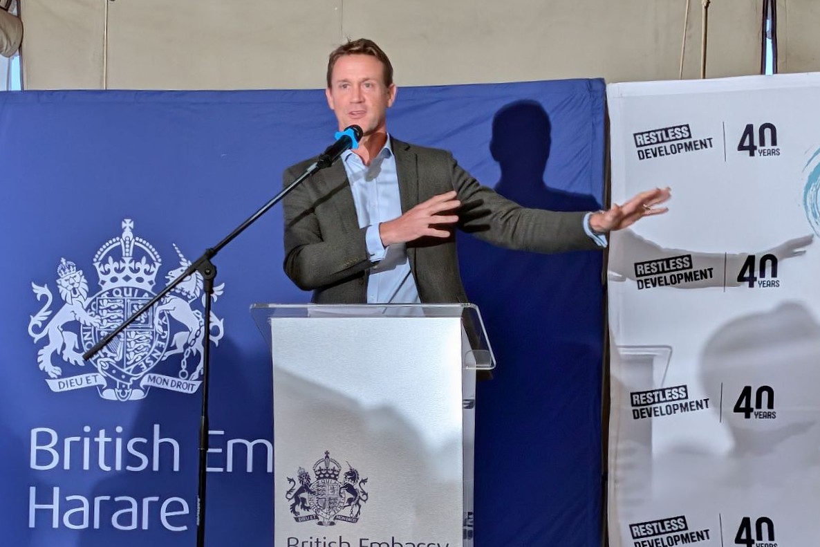 RestlessDev's tweet image. Celebrating 40 years of youth power in action 🌍✨

🙌 Yesterday, we marked Restless Development’s 40th anniversary at a special event hosted by the British Embassy (@UKinZimbabwe) and Ambassador @PeteVowles.