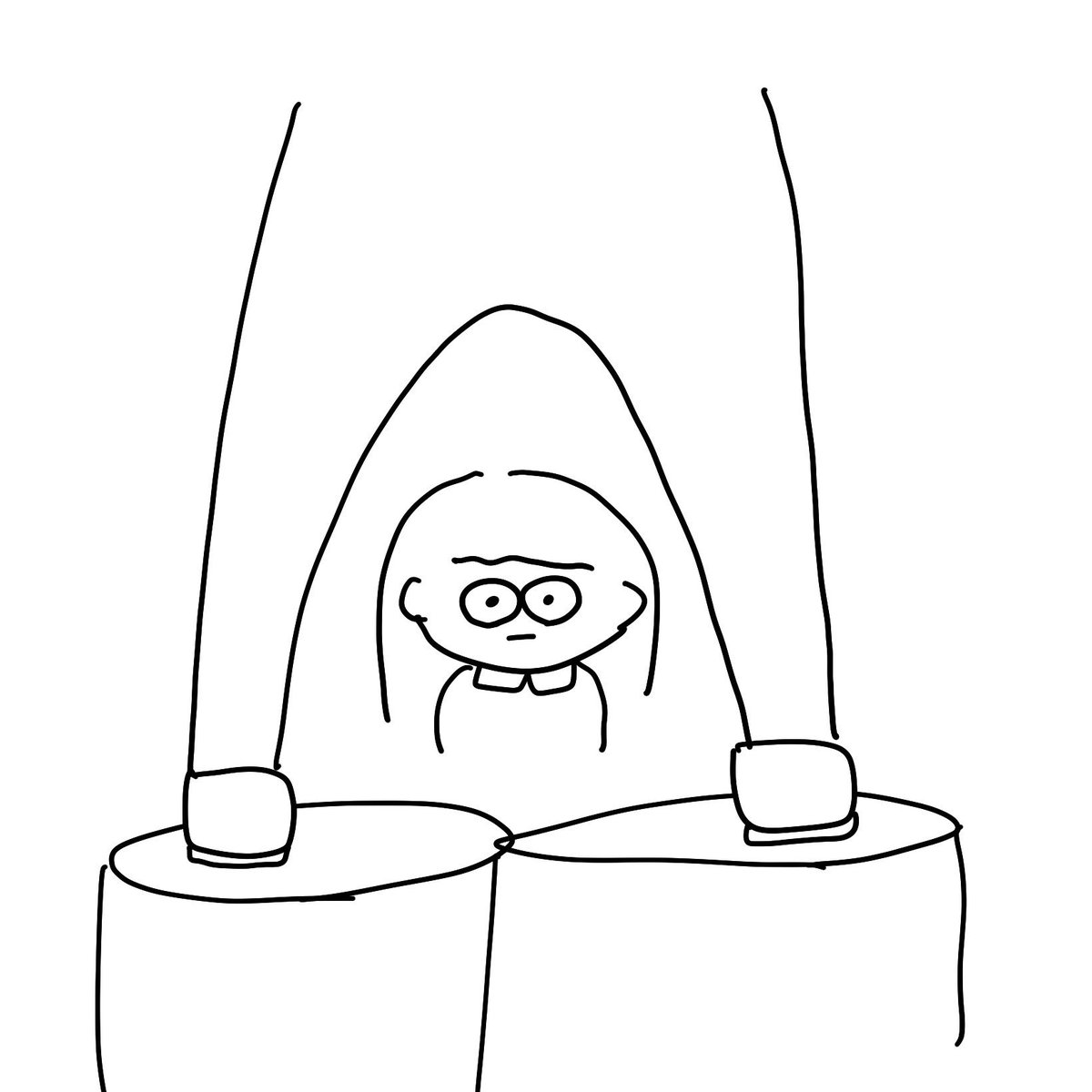 柵に登って歌う杉森の股下から、杉森を一瞥もせずまっすぐ前を向く地蔵女子と目が合ったシーンをかめがいさんが画像にしてくれた