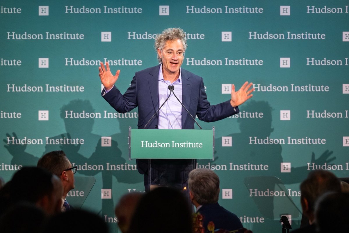 NikkiHaley's tweet image. This week @HudsonInstitute honored Palantir’s Alex Karp with its Herman Kahn Award. His speech was a reminder that America will win against China because of our freedoms and God-given rights. A great evening celebrating Hudson’s work strengthening America and the world.