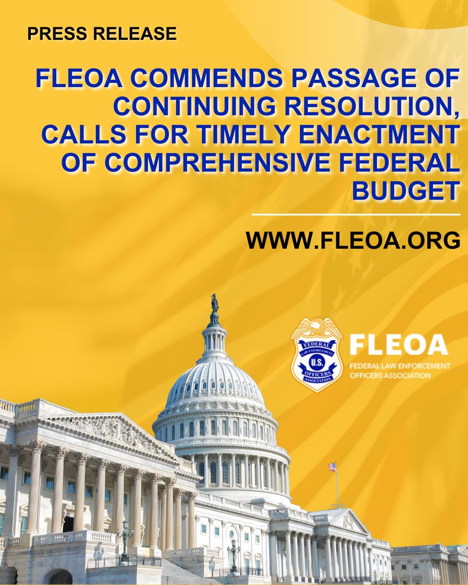 “FLEOA appreciates the Congressional cooperation that led to the reopening of the federal government,” said Mathew Silverman, National President of FLEOA. “We now urge Congress to act swiftly and collaboratively to enact a full-year appropriations measure well before the January