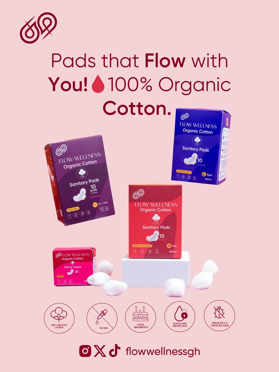 flowwellnessgh's tweet image. Flow with #flowwellness #organicsanitarypads