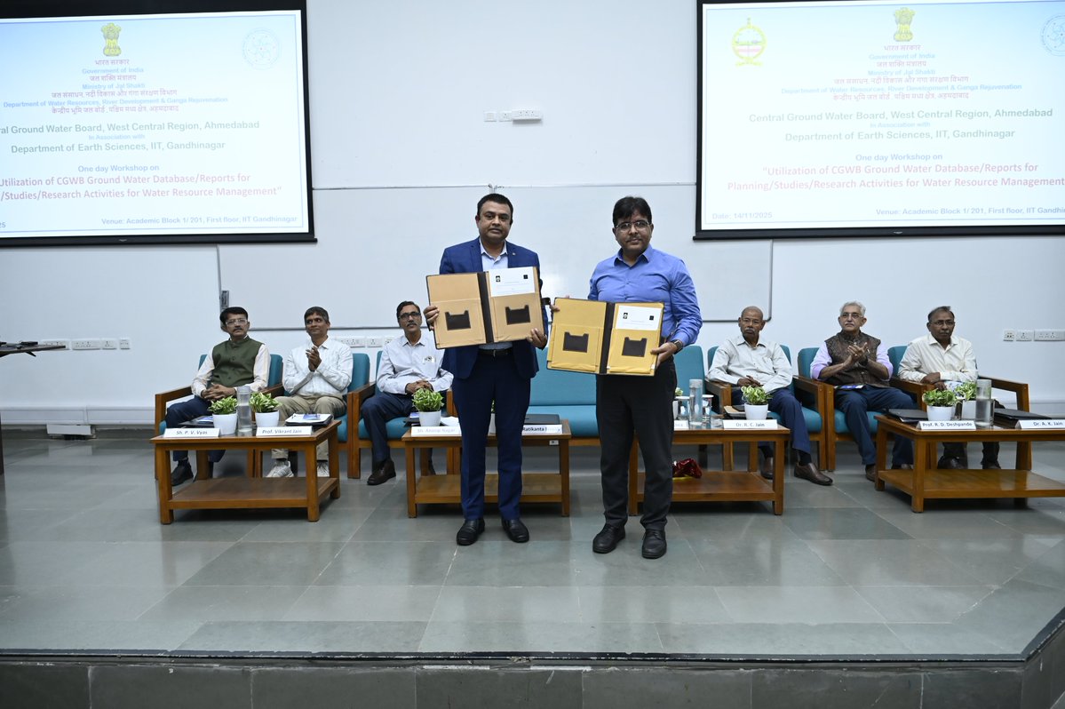 iitgn's tweet image. IITGN, in collaboration with the Central Ground Water Board (CGWB), West Central Region, Ahmedabad, hosted a workshop on “Utilisation of CGWB Ground Water Database and Reports for Planning, Studies, and Research Activities for Water Resource Management” on November 14, 2025.