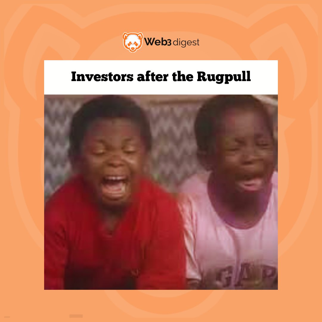 theweb3digest's tweet image. When you are having a wonderful day then the dev decides to rug pull the token. 😭
