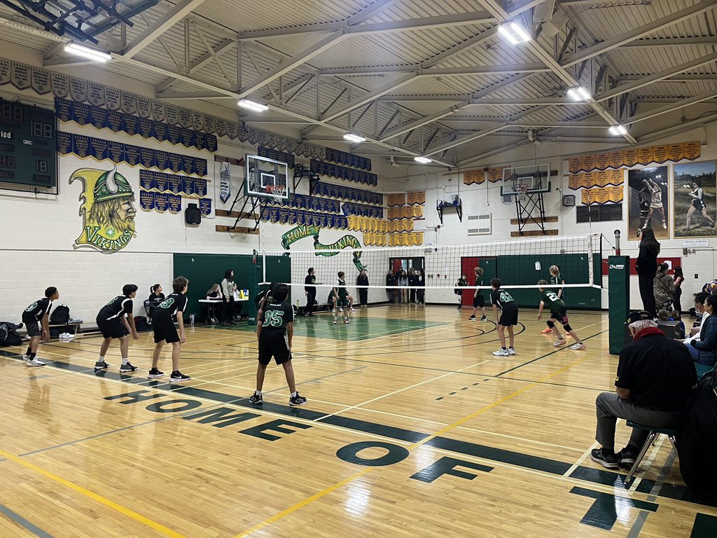 LockerbyNet's tweet image. The Vikings Elementary School Volleyball Tournament is well underway today, with 16 competing teams!  Good luck everyone!