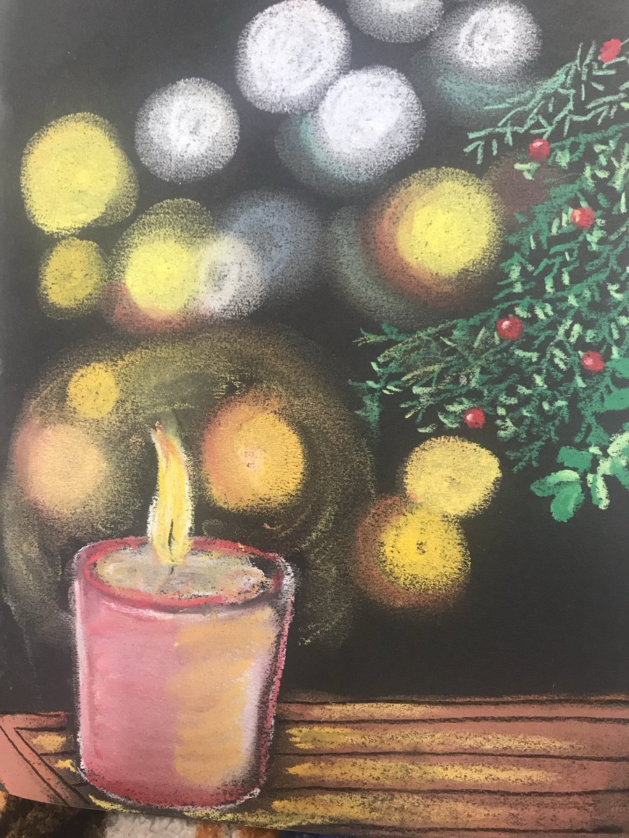 ゆう　a candle at night パステル画　絵画アート原画 ゆう a candle at night パステル画 絵画アート原画 ゆう様専用 a