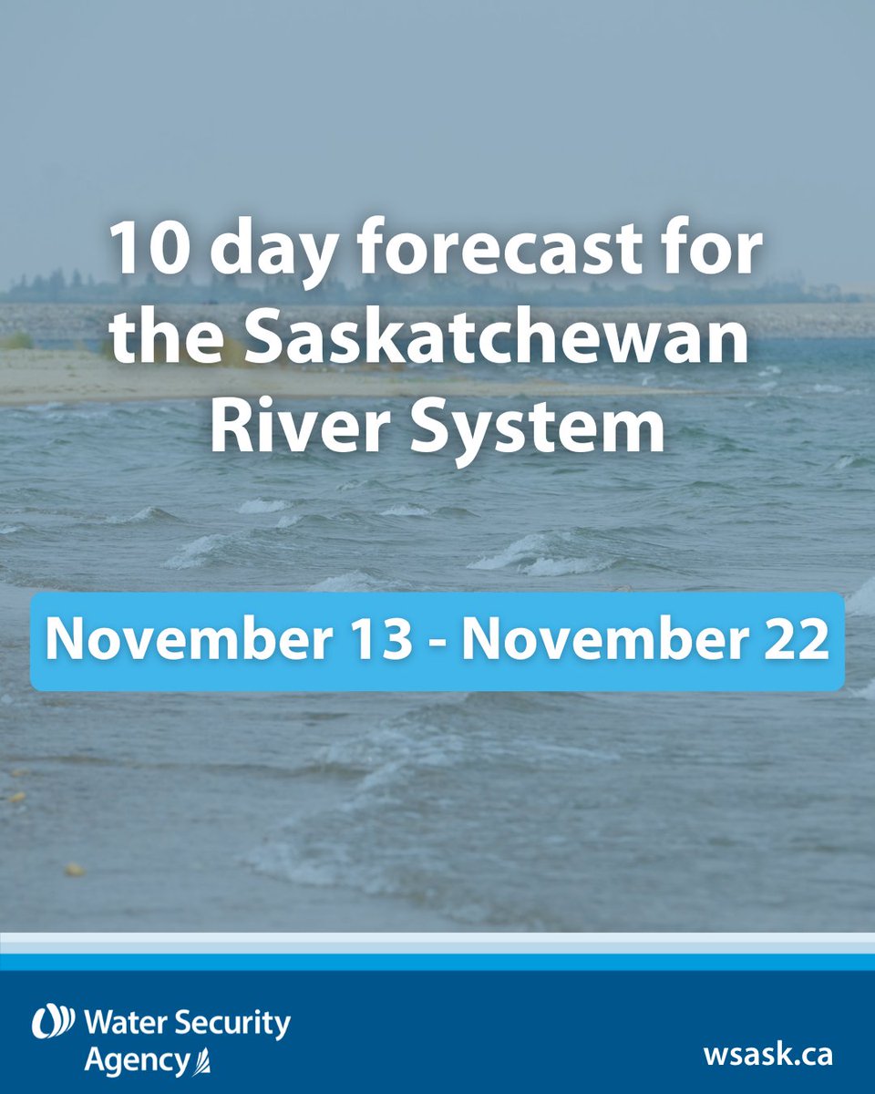 WSASK's tweet image. View the latest 10 day forecast for the Saskatchewan River System on our website: wsask.ca/recreation-env…