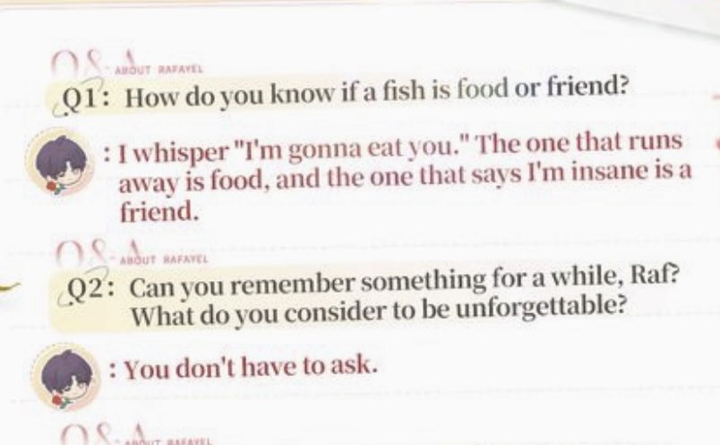 oceanhallow's tweet photo. everybody shocked at this info guys rafayel is so insane with how he talks ab eating fishes like this guy is not okay in the head 😭 https://t.co/2n9Z4mowoc