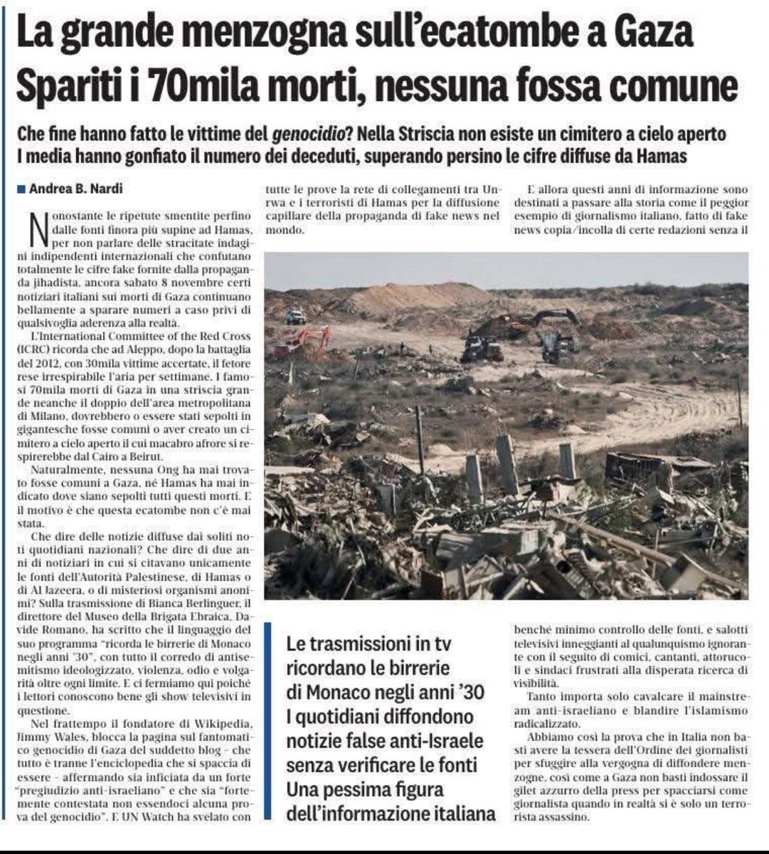 a_libutti's tweet image. Il famoso “genocidio” dei morti inventati.
La stampa mondiale piegata alla narrazione di Hamas.
Ma naturalmente non ci saranno né scuse né rettifiche.
