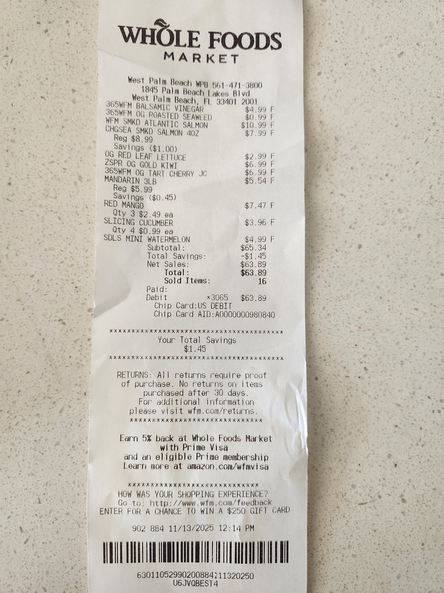 Ran into <a href="/WholeFoods/">Whole Foods Market</a> to pick up a few items of  fresh produce &amp; $64 later, I got home to find that the fruit on sale was bad &amp; the rest was not sweet. Now I don't have the time or desire to return cut fruit. Does #WholeFoods check the quality of their produce? #WholePayCheck