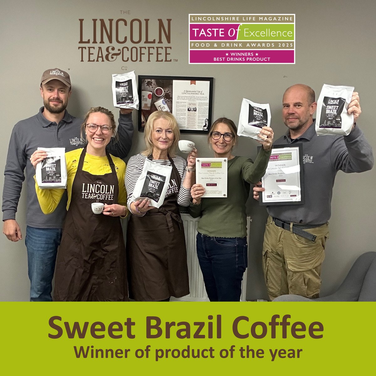 🏆 We Won Best Drinks Product of the Year at the <a href="/LincsLife/">Lincolnshire Life</a> Taste of Excellence Awards 🏆

Sweet Brazil you have always been a winner in our customers eyes as our most popular coffee and top seller ☕

Enjoy our award-winning coffee for yourself 👉 thelincolnteaandcoffeecompany.co.uk/product/sweet-…