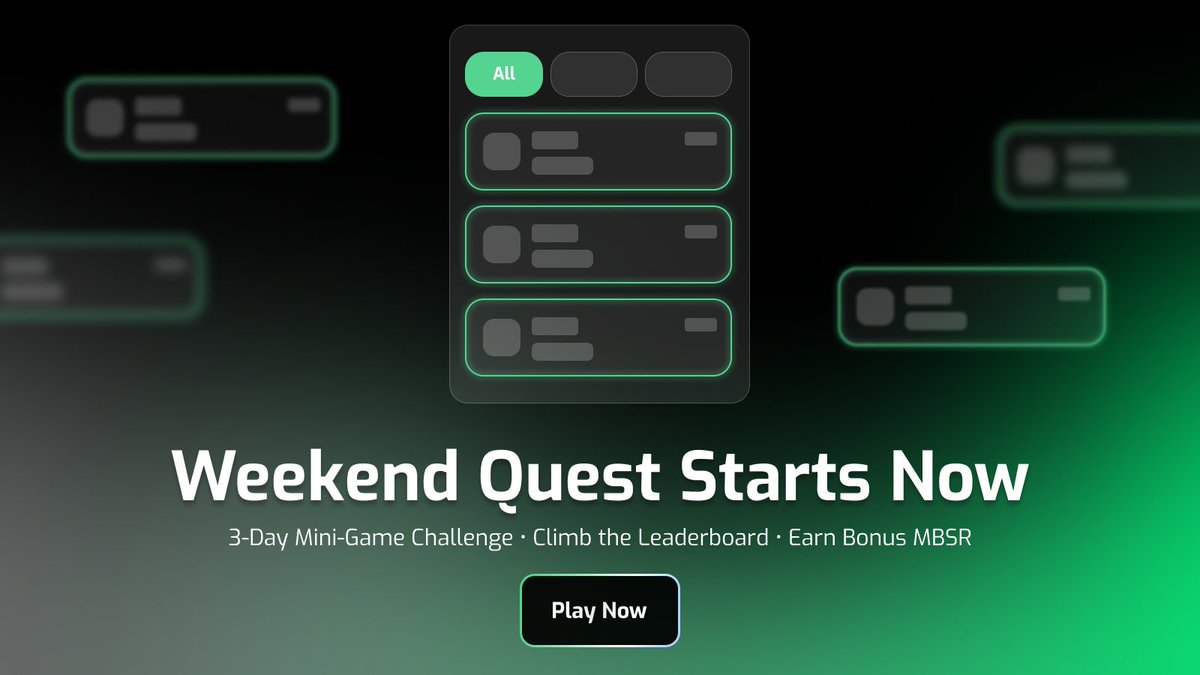 🔥 Weekend Quest is live!

We're kicking off a 3-day challenge inside the Mobisaria mini-game.
Play anywhere, anytime, and climb the leaderboard with every action you take.

The higher you rank, the better your chance to earn extra MBSR rewards.
No bots. No shortcuts. Just real