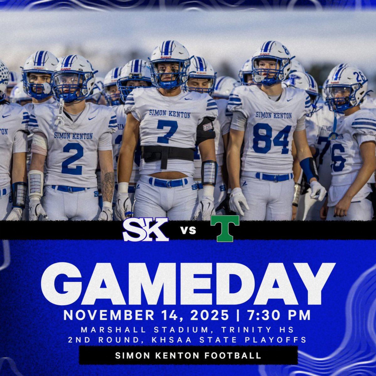 SKHSAthletics's tweet photo. It's GAMEDAY!!  Tonight, SK vs Trintiy in Louisville.  7:30 Kickoff....  BE THERE!!!
Tix: https://t.co/5qNDeRHcnn or $10 Cash at the gate.
#PIONEERNATION https://t.co/w2MwUkr5U3