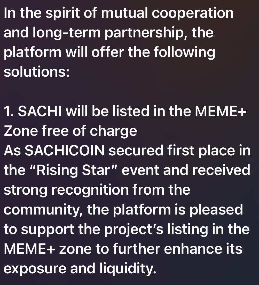 sachi_coin's tweet photo. 🎉 Huge Congratulations to the Sachi Community! 🎉

Because of your unstoppable support, dedication, and belief in the vision of SachiCoin, we are proud to officially announce that MEXC will be supporting us 🧡🐾

Yes, this is final, the MEXC team has already evaluated the project, and SACHI will be listed in the MEME+ Zone free of charge! 🚀

This recognition comes after securing 1st place in the MEXC Rising Star event and proving that we have one of the strongest, most united, and most passionate communities on Solana 💪✨

We also want to sincerely thank the @MEXC_Official team for their full transparency, professionalism, and continuous support throughout the process. Your trust mean so much to us 🤝

This is just the beginning, the best is yet to come. Together, we will keep building, growing, and spreading Pawsitivity across the entire crypto space 🧡🐾

Join the movement! Spread Pawsitivity! 🚀

#sachicoin #sachi #mexc