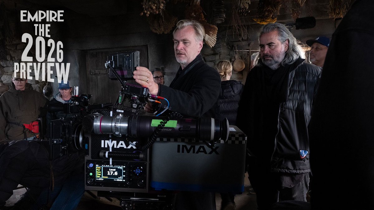 NolanAnalyst's tweet image. New look at Christopher Nolan and Hoyte Van Hoytema on the set of ‘THE ODYSSEY’ with the new IMAX camera.
