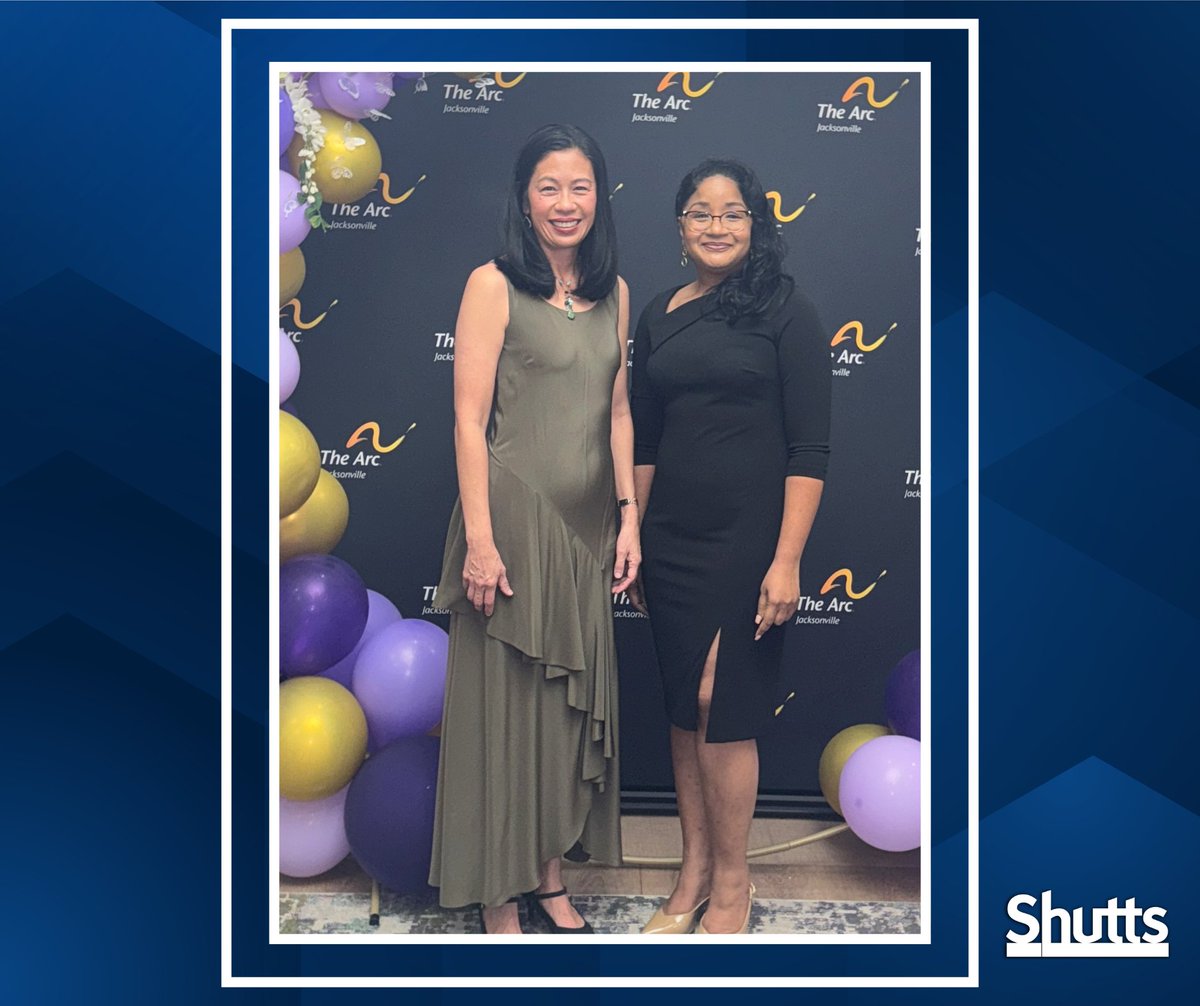 On November 7, 2025, #Jacksonville partner Tala Woods and attorney Dhaima Gray attended The Arc Jacksonville’s annual Dinner with Bill &amp; Friends fundraising event. #ShuttsCares
