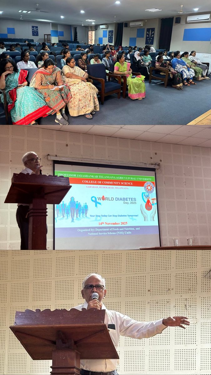 CCSc_NSS's tweet photo. On the occasion of World Diabetes Day on 14.11.2025, the NSS volunteers of CCSc organised a health camp for nutritional screening, followed by an insightful guest lecture delivered by Dr. B. Seetharam (Sr. Diabetologist). Several competitions were also conducted to mark the event https://t.co/olzfmUydeX