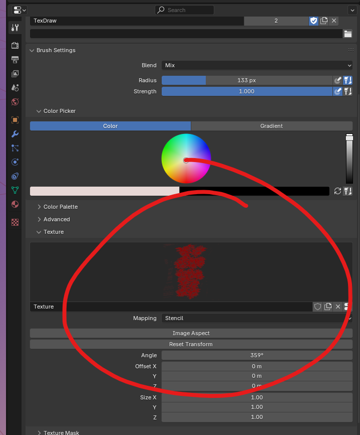 FangoriaVT's tweet image. Use this on your texture tab, and save your images when done. 

Right Click to Move the stencil
Shift Right Click for Scale
Ctrl Right Click for rotation. 
Good luck.