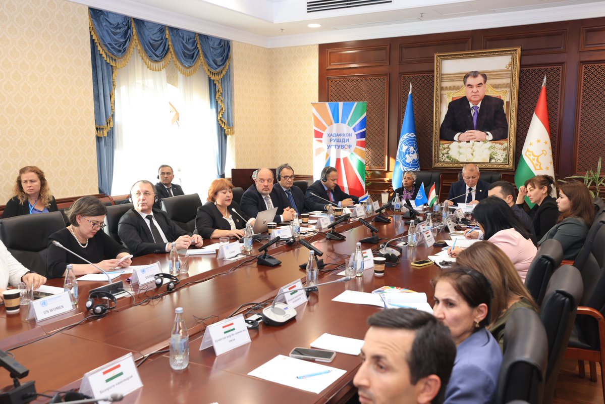 UNinTajikistan's tweet image. #UNRC Parvathy Ramaswami said that the UN–Tajikistan joint #CooperationFramework evaluation is about accountability, and a collective reflection of our work as the UN system, and our strategic partnership with the government and the people of Tajikistan.