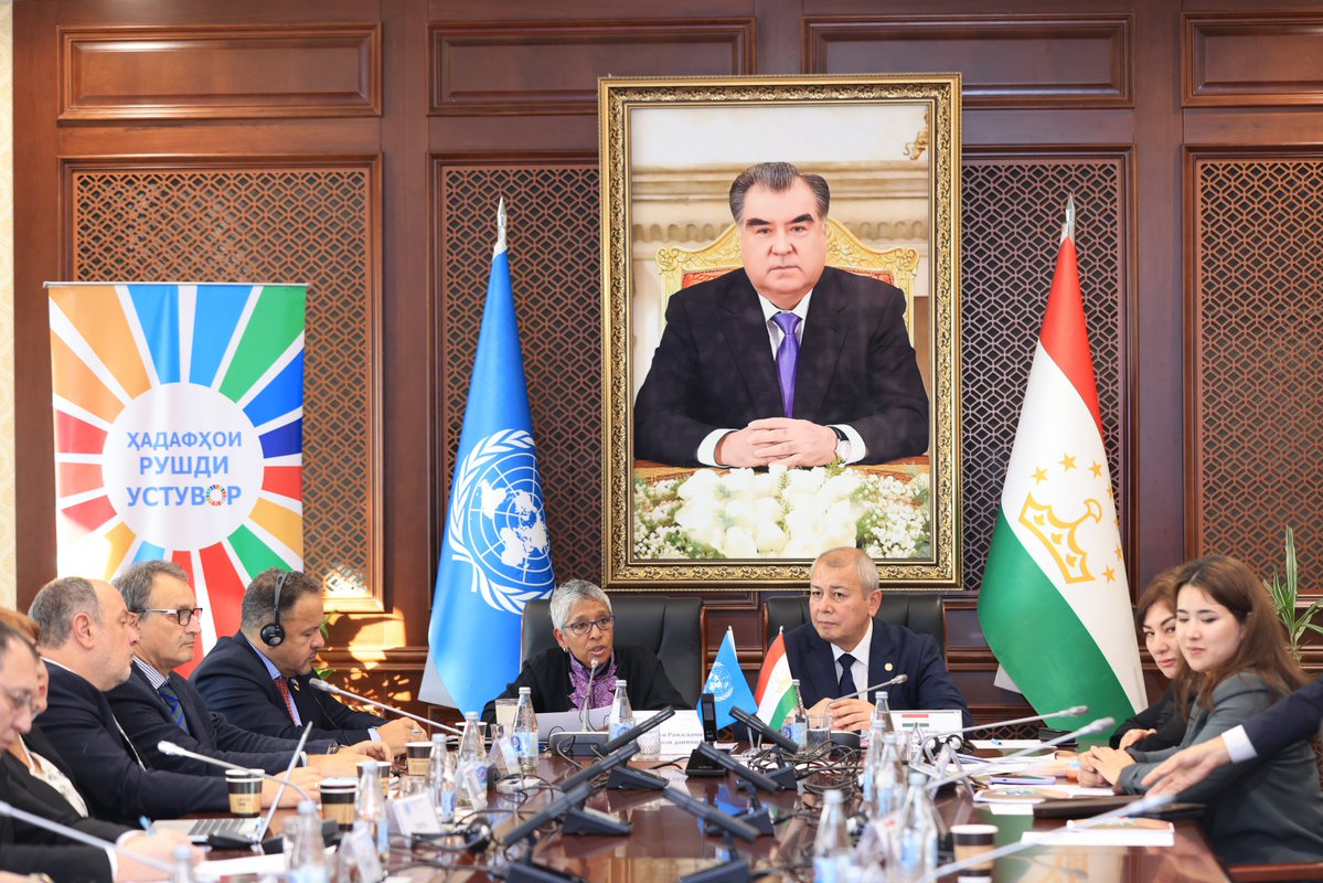 UNinTajikistan's tweet image. #UNRC Parvathy Ramaswami said that the UN–Tajikistan joint #CooperationFramework evaluation is about accountability, and a collective reflection of our work as the UN system, and our strategic partnership with the government and the people of Tajikistan.