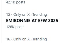 SundazeQG's tweet image. We&apos;re finally in Thai chart. But that was a very slow process cause we were flagged as spam for hours. We need to fix this cause we&apos;re making mistakes at early stages of trending! We&apos;ll fix it ANYs, for now let&apos;s continue pushing!

EMIBONNIE AT EFW 2025 
#StudioUnknownxEmiBonnie