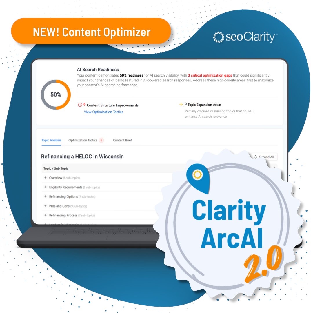 seoClarity's tweet image. The question isn’t just “How am I ranking?” anymore.
 It’s: “Is my content the one AI chooses to cite?”

Meet AI Content Optimizer:
Make your pages AI-ready, readable, and findable — wherever people are searching.
 
hubs.ly/Q03T20sS0 
#AISearch #AISearchOptimization
