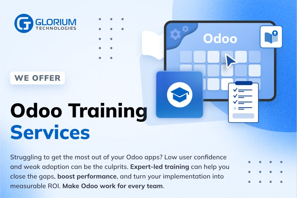 Glorium_Tech's tweet image. 🧠 Empower your team to master Odoo — don’t just implement it, adopt it.

As an official Odoo partner, we offer expert-led training designed to drive real user adoption and drive ROI through exceptional ERP performance. 

✅ What our Odoo Training provides:

- Instructor-led…