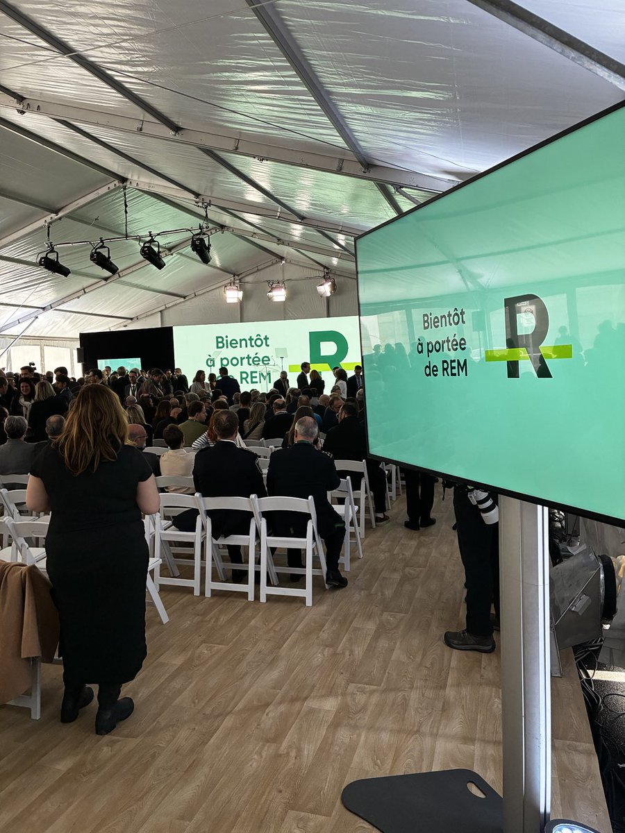 At the inauguration ceremony for the REM’s Deux-Montagnes branch. The network will be open to the public all weekend before it accepts its first paying customers Monday.