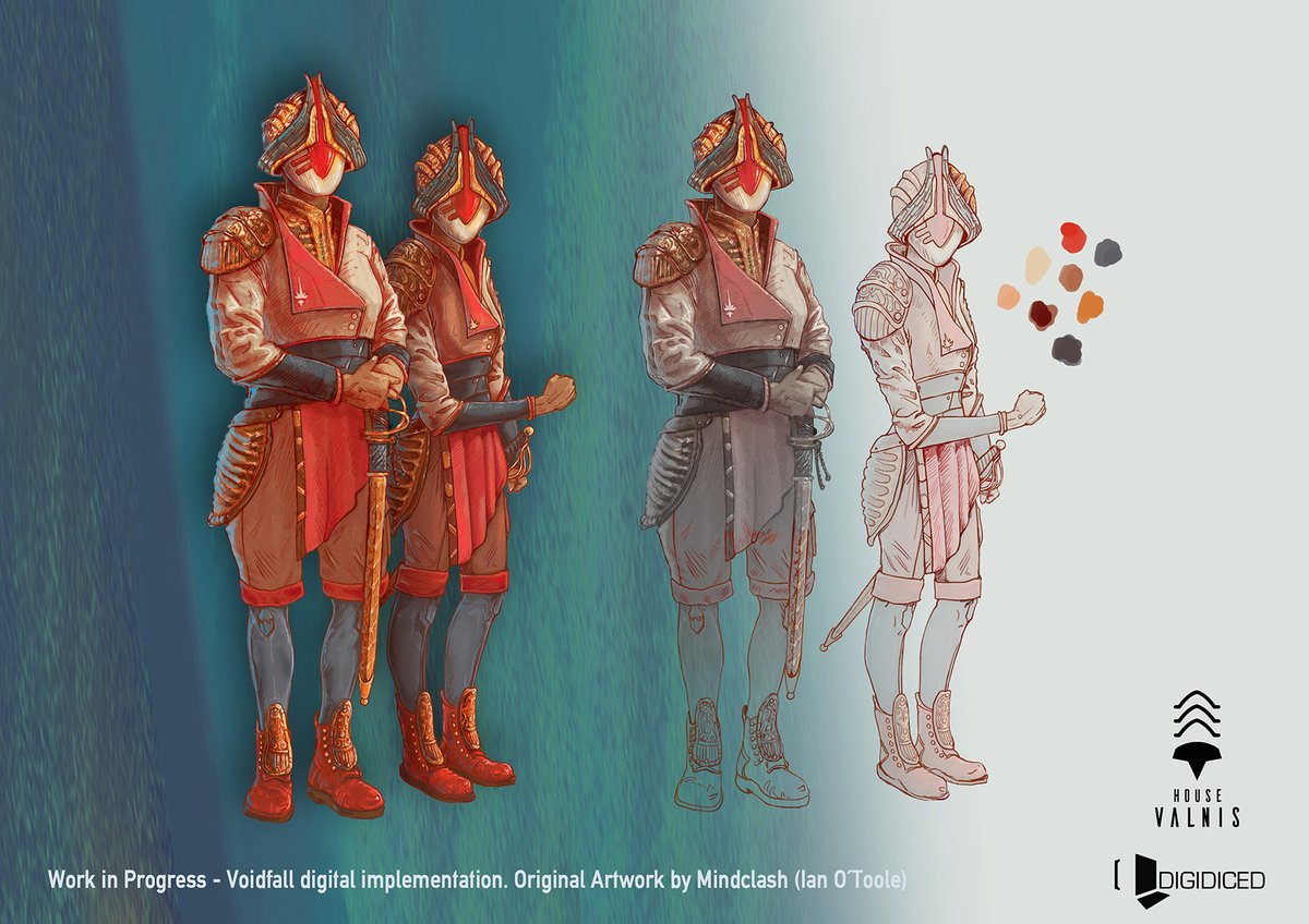 And on we go with faction Valnis. A house steeped in tradition, which during the time of the Domineum was among the most loyal and tactically capable.
(based on artwork by Ian O`Toole). #voidfall #digidiced