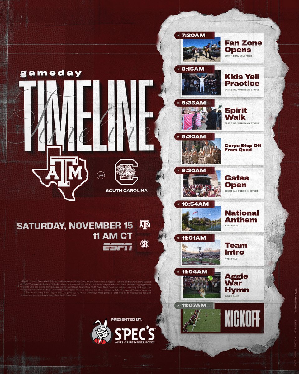 Haven't been home for a while, here's a quick refresher on how <a href="/AggieFootball/">Texas A&M Football</a> gameday works.

#GigEm | <a href="/Specs1962/">Spec's</a>