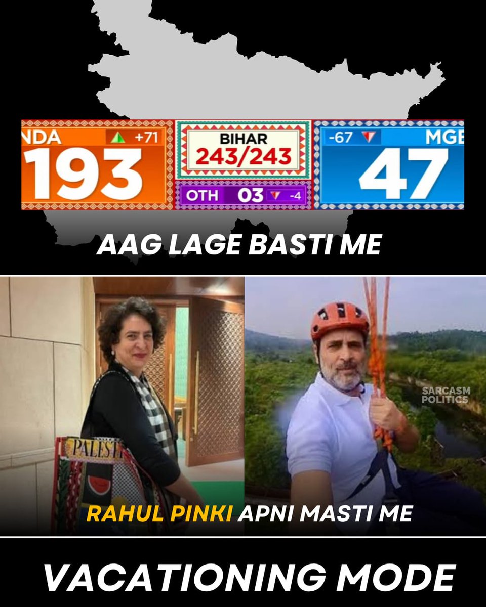 akkithemoneyman's tweet image. Bihar Election result again proved that #modimania hasn&apos;t faded a bit and people trust in &apos;Double-Engine&apos; sarkar.

In the meantime Rahul and Tejashwi 

#ElectionUpdates #BiharElection2025