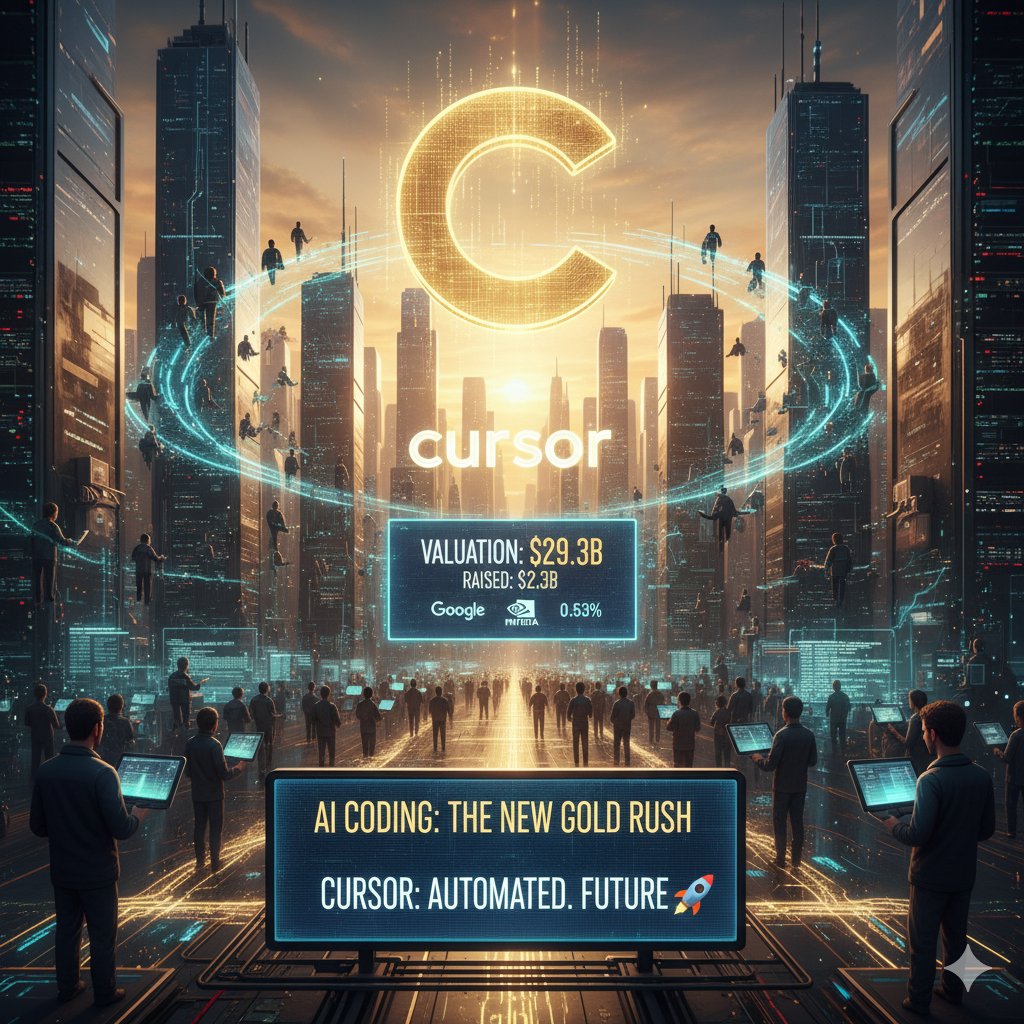 bytezeroinc's tweet image. The AI coding wave is here 🌊 Cursor’s now worth $29.3B after raising $2.3B led by Google &amp;amp; Nvidia . With tools that learn your style + its own AI model, devs can code smarter and faster. #AI #CodingTools #Cursor