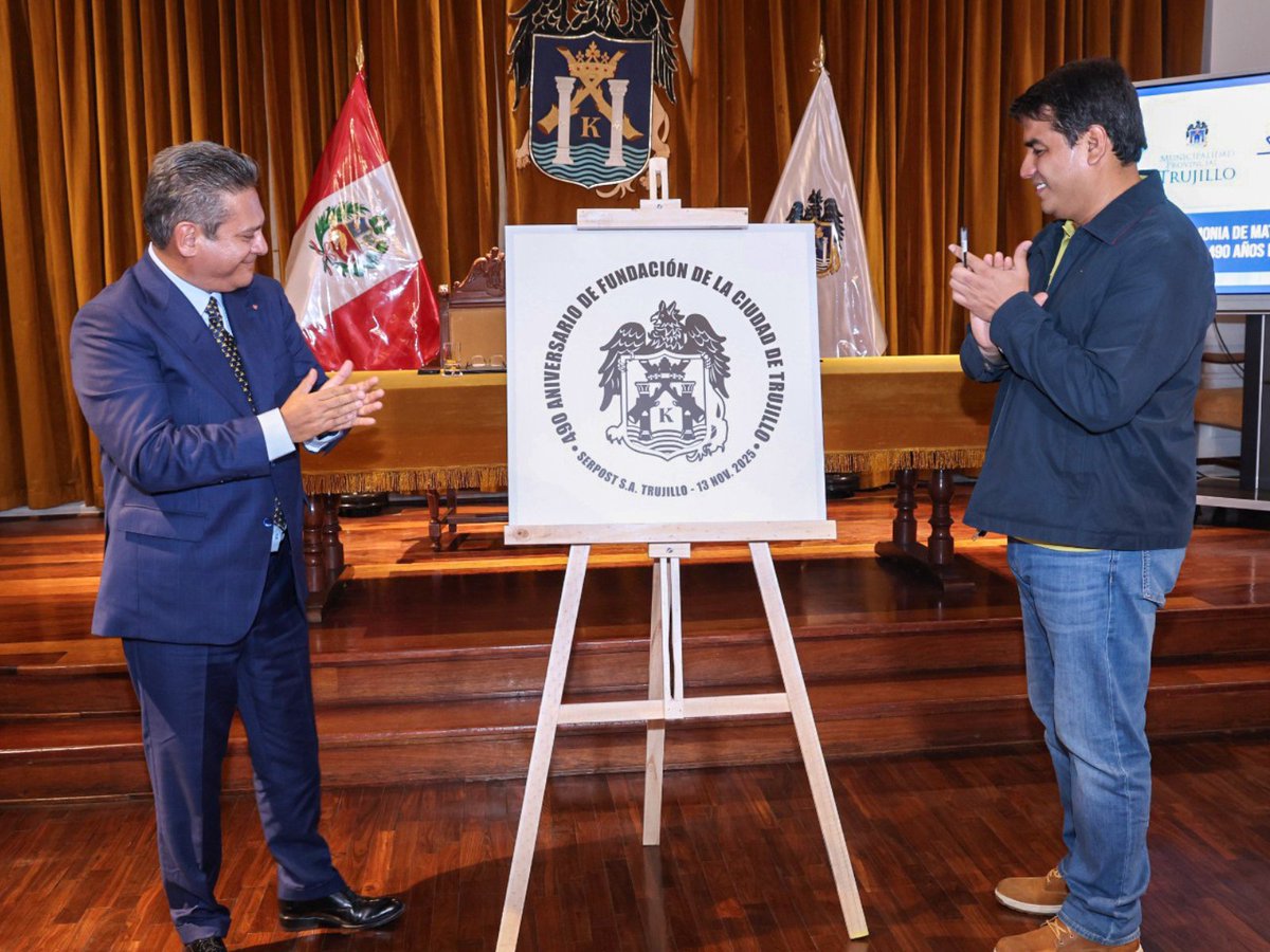 📢 #NoticiasSerpost | Hoy, 13 de noviembre, Serpost participó en la ceremonia conmemorativa por el 490° aniversario de la fundación de la ciudad de Trujillo, realizada en la Municipalidad Provincial de Trujillo.

El evento contó con la presencia del Presidente del Directorio de