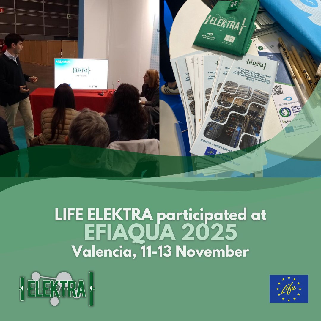 We were present at EFIAQUA in Valencia, with AVSA and ITE as representing partners 🇪🇸
Alongside AVSA's stand, where we handed out project merchandise, our partner ITE delivered a presentation showcasing the aims of our project. Thank you to everyone who took part and engaged! 💧