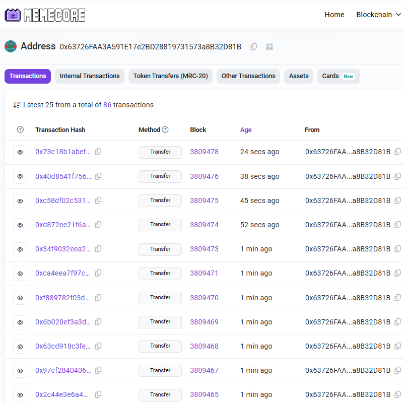 Dear partners, Ninja has distributed 1680 tokens to 66 winners! Let's work together to make <a href="/Ninja_memex/">Ninja MemeMax⚡️</a> even better!

memecorescan.io/address/0x6372…
