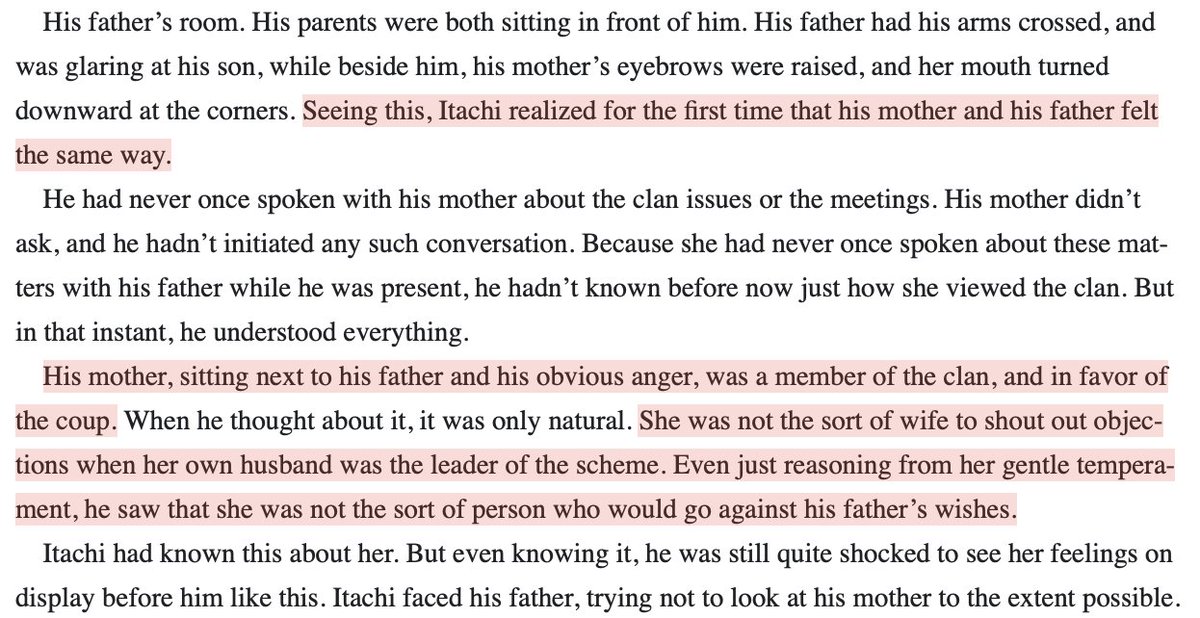 firebrided's tweet image. ⠀
⠀
╱  once  again  thinking  about  this  part  of  the  itachi  novel  where  he  realises  mikoto  also  supports  the  coup  and  can't  even  look  at  her.  🚬
⠀
⠀