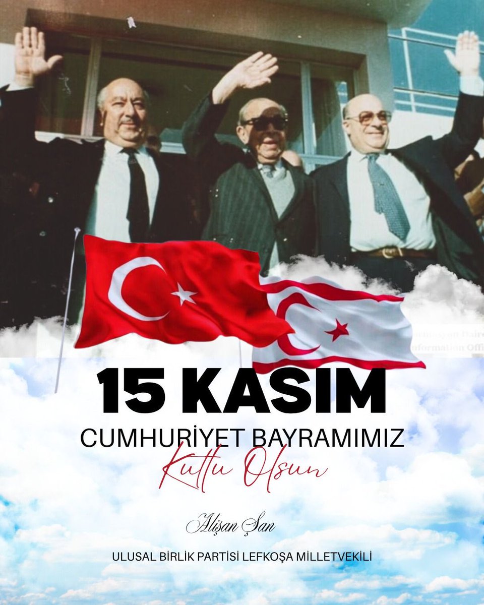 alisansankktc's tweet photo. 15 Kasım Cumhuriyet Bayramımız kutlu olsun!

KKTC’nin 42. kuruluş yılında özgürlük mücadelemizin tüm kahramanlarını rahmet, saygı ve minnetle anıyorum.
Cumhuriyetimizin temeli olan milli irade, birlik ve kararlılıkla yolumuza devam edeceğiz.

Alişan Şan
UBP Lefkoşa Milletvekili https://t.co/nh8l7H2tlf