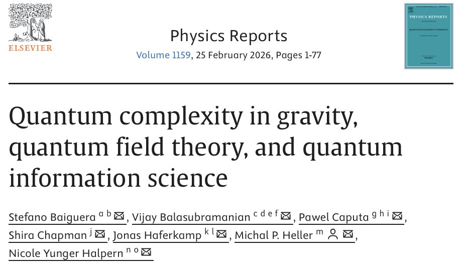 Want a primer on recent developments in quantum complexity? Physics Reports has just published our multidisciplinary review! <a href="/UMDscience/">UMD Science</a> <a href="/UMDPhysics/">UMD Physics</a> <a href="/JointQuICS/">QuICS</a> <a href="/RQuantumSim/">Institute for Robust Quantum Simulation</a>  
sciencedirect.com/science/articl…