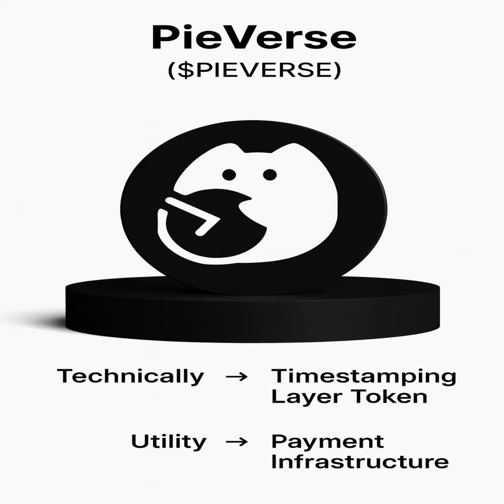 Pieverse $PIEVERSE - is a utility token that acts as a Timestamping Layer Token and provides payment infrastructure utilities.