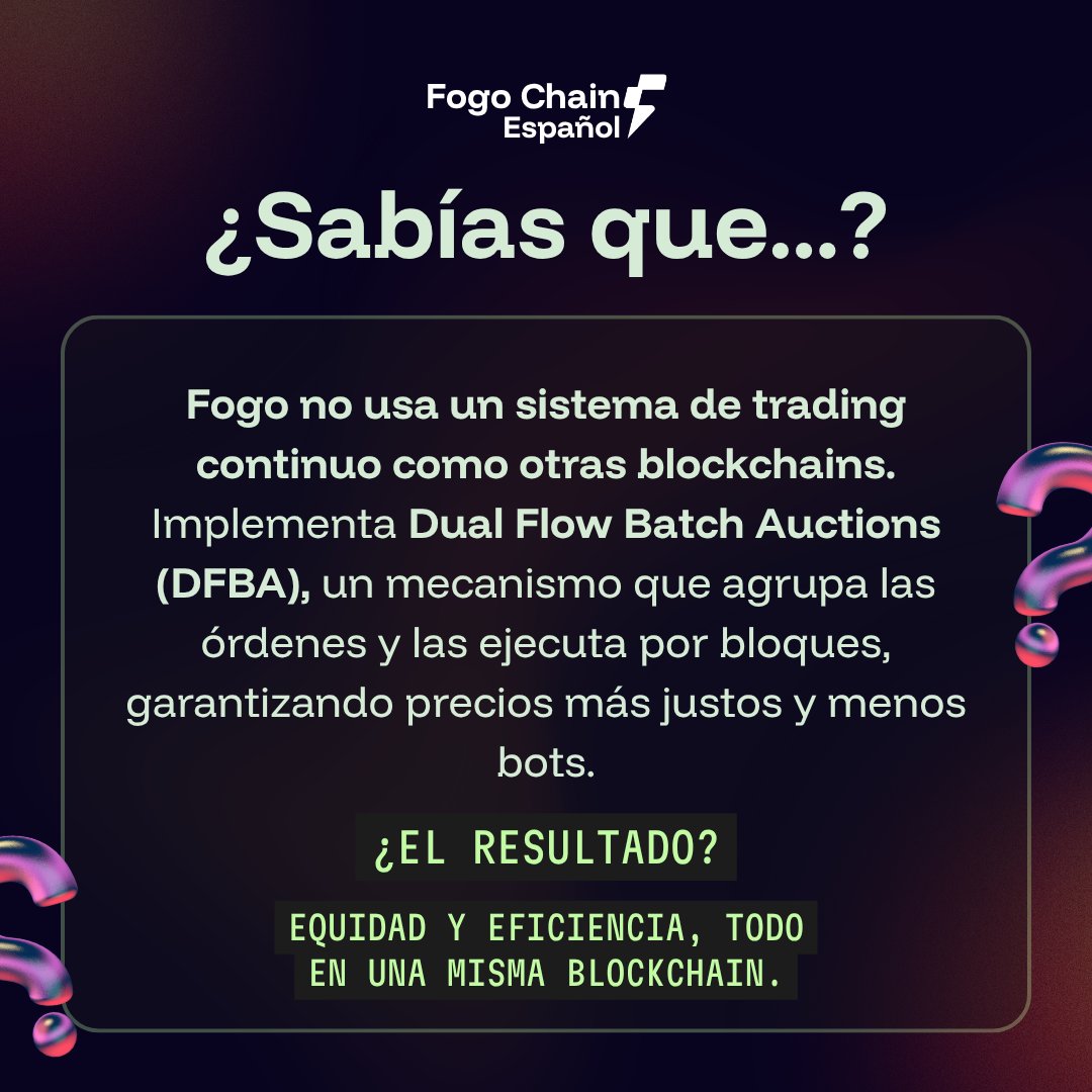 .<a href="/fogo/">Fogo</a> está haciendo algo que nadie más se atreve.

En lugar del típico trading, con DFBA agrupa las órdenes y las ejecuta por bloques.

¿El resultado? Precios justos para todos y menos bots tomando ventajas.

Así se siente una blockchain pensada para el usuario 🔥