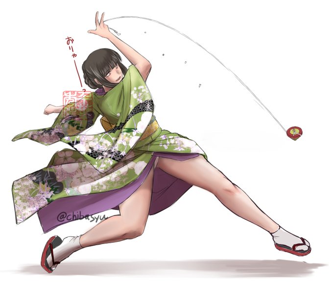 着物の日。  コマ回しっ。

📙📗📕【My works】https://t.co/Y2mMLfTAqC 