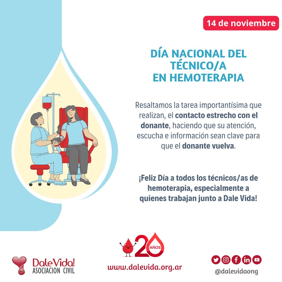 Hoy celebramos a quienes, con profesionalismo y vocación, hacen posible que cada donación llegue a quienes más lo necesitan.

Gracias por su trabajo incansable, por cuidar cada etapa del proceso, por garantizar seguridad, calidad y esperanza en cada unidad de sangre.