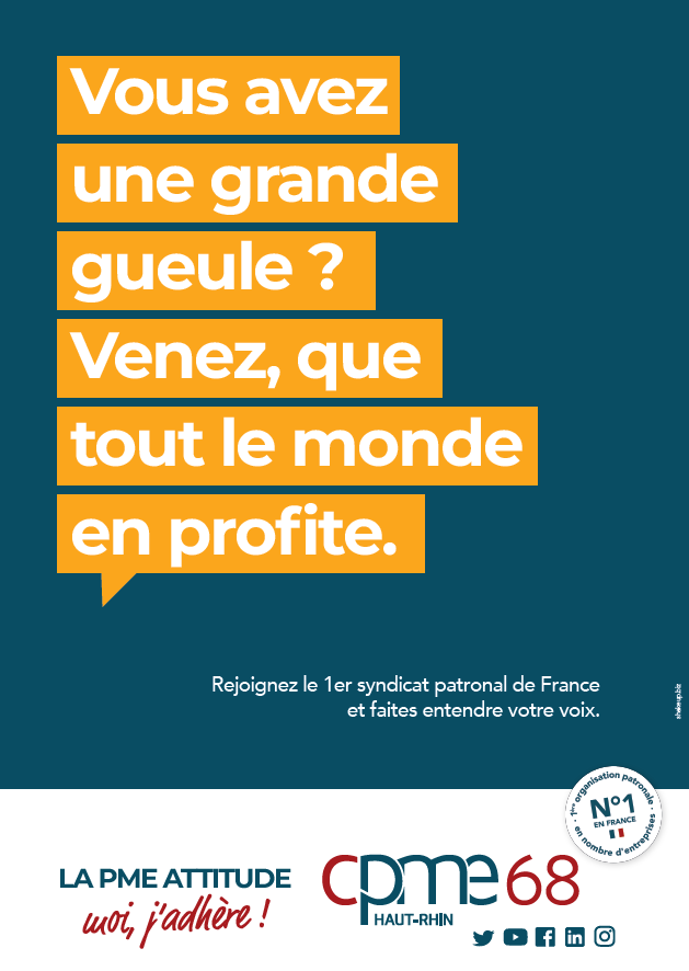 Cpme68's tweet photo. 👉 À vous qui dirigez une TPE/PME dans le Haut-Rhin :
Vous êtes au cœur de l’économie locale. Votre voix, vos enjeux, vos réalités méritent d’être entendus et défendus : c’est pourquoi la CPME 68 vous invite non seulement à adhérer, mais aussi à vous investir comme mandataire ! https://t.co/UgsrcMG3Tr