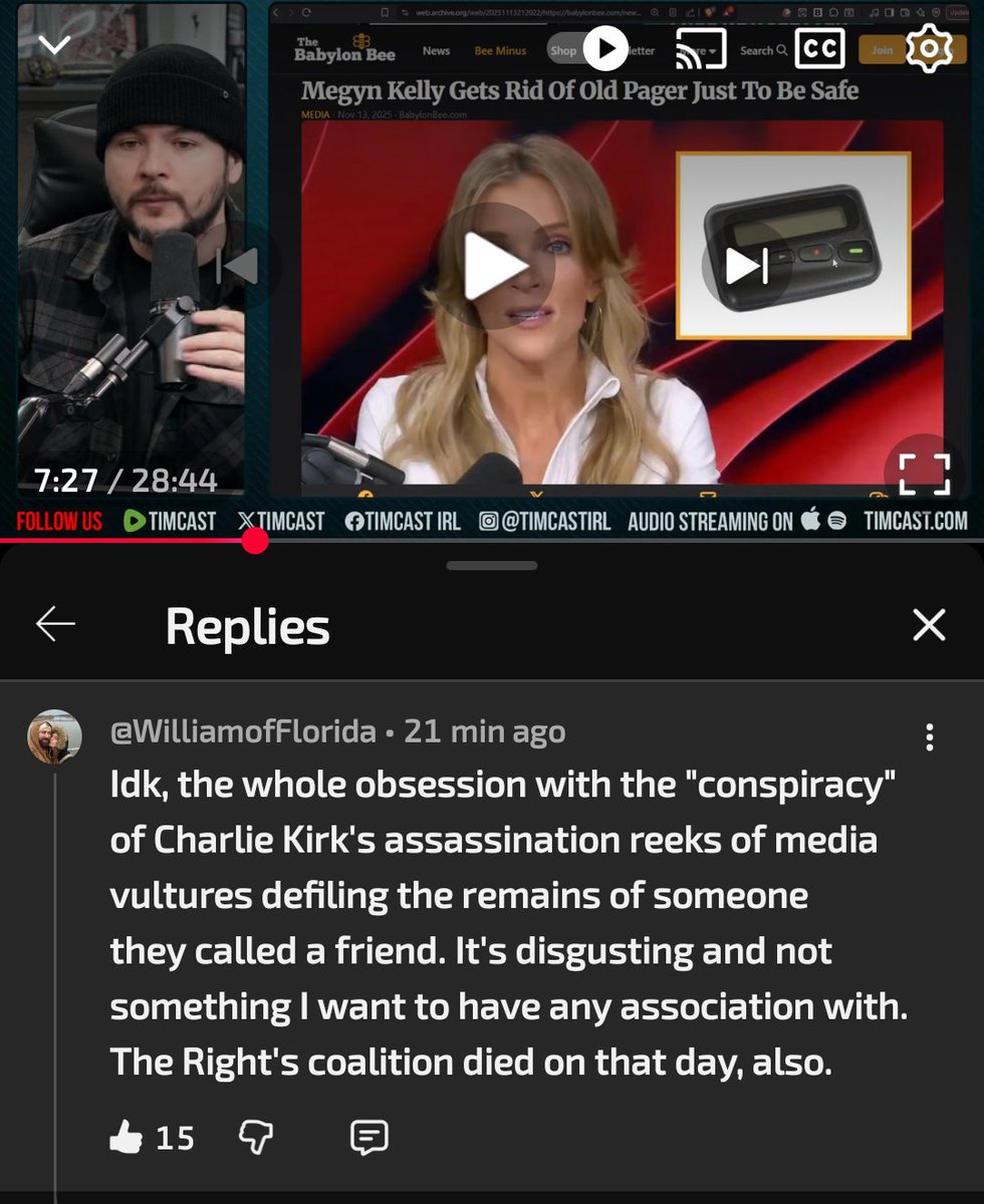 This comment was so good about Charlie Kirk Meghan Kelly &amp; those who keep want to play conspiracy detective &amp; tarnish Charlie Kirk and TPUSA which was a powerful coalition for the youth. It's all being taken down by Candace &amp; her friends with all the lies.