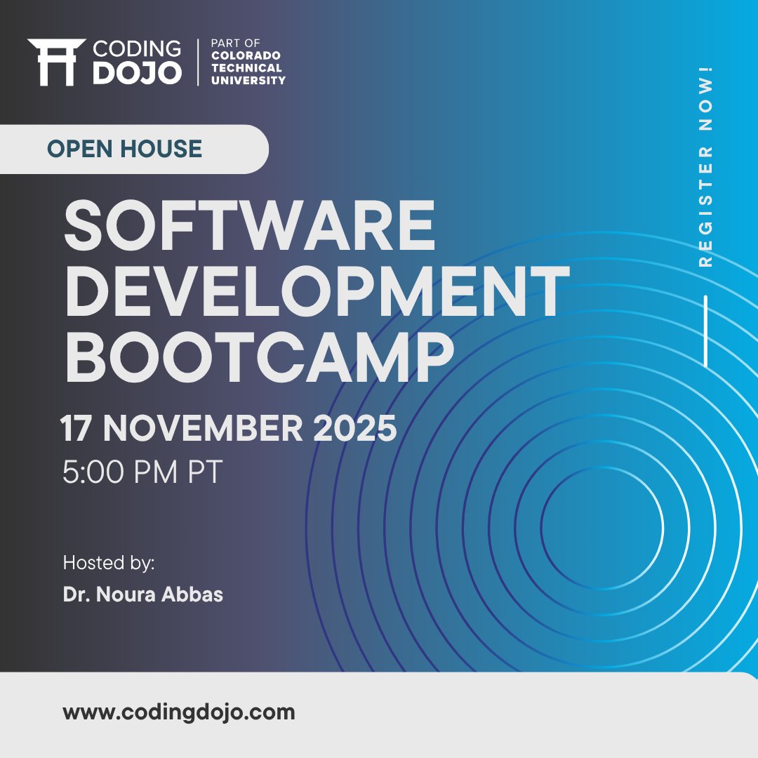 CodingDojoDotCo's tweet image. Join us for our next Virtual Open House and discover how you can unlock your potential in Software Development in 2025. 

Meet our instructors. ✅ 
Explore our curriculum. ✅
Get your questions answered. ✅