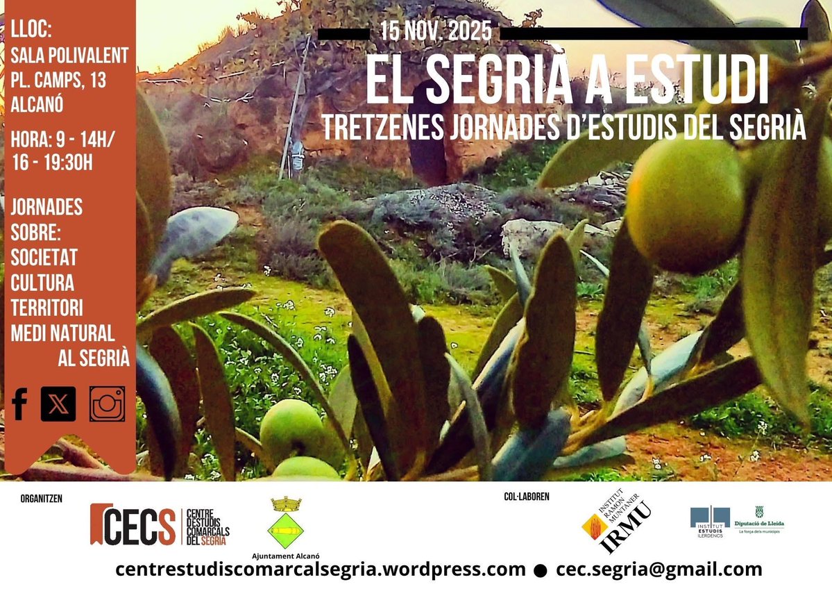 Demà dedicarem tot el dia conèixer més i millor diferents coses sobre el #Segrià i ho farem des d’Alcanó.
Si ens voleu acompanyar…