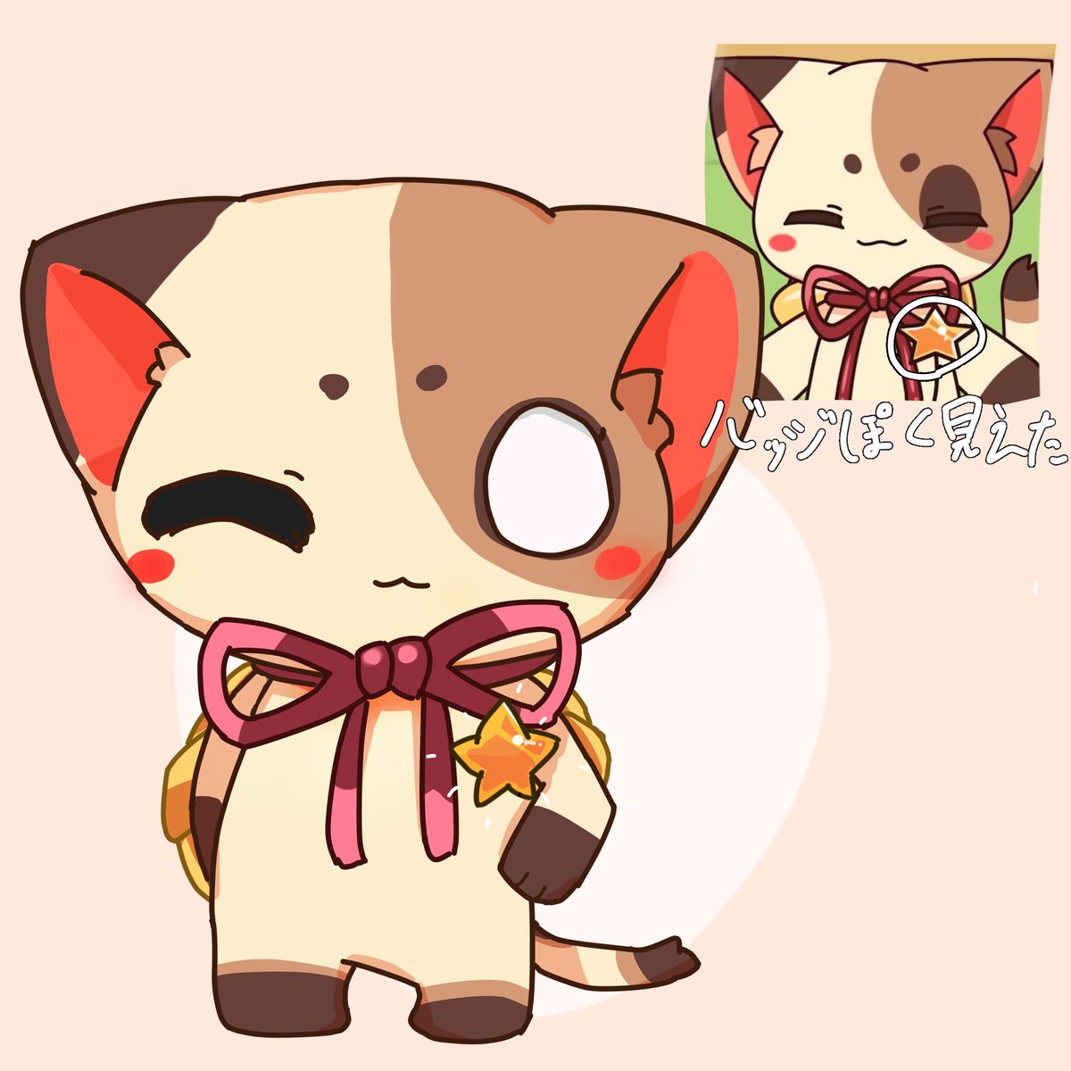 Chiru3_0101's tweet image. #ネコのクラちゃん #九藏喵窩
梓の頭の星が丁度重なってバッジっぽく見えた