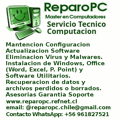 reparopc's tweet photo. ReparoPC Master en Computadores. 🖥️💻
Mantencion, Configuración, Actualización Software. Eliminación de Virus y Malwares.
Instalación Programas.
Recuperación de Datos perdidos o borrados.
Contacto WhatsApp +56 961827521. https://t.co/cG1DCN8NAu