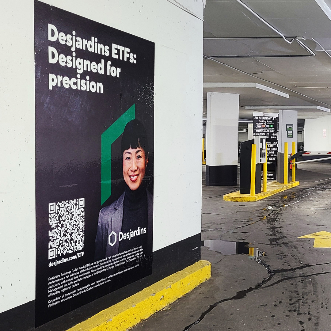 AbconMedia's tweet photo. Our exclusive Boom-Ads + murals are now live in Toronto’s financial core for @DesjardinsGroup ETFs. High visibility. High impact. Designed for precision. #OutOfHome #Desjardins https://t.co/Fv5yz3JvFk