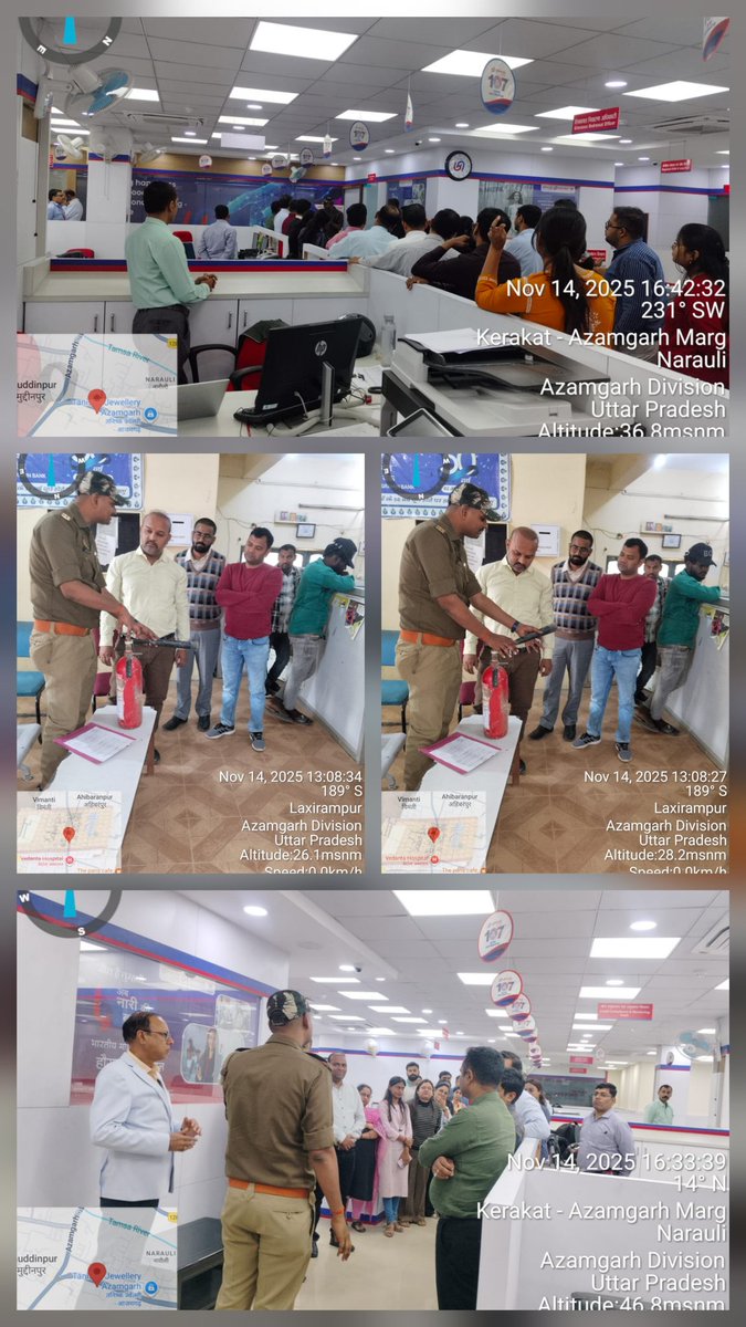 CfofsAz's tweet image. मुख्य अग्निशमन अधिकारी,आजमगढ़ के निर्देशानुसार स्कीम न.1 के तहत दिनांक 14.11.25 को आजमगढ़ के विभिन्न बैको व करेंसी चेस्ट में अग्निशमन मॉकड्रिल व इवैक्युएशन अभ्यास कराया गया तथा सभी स्टाफ को आपातकालीन परिस्थितियों से निपटने एवं अग्निशमन यंत्रों के सही प्रयोग का प्रशिक्षण दिया गया