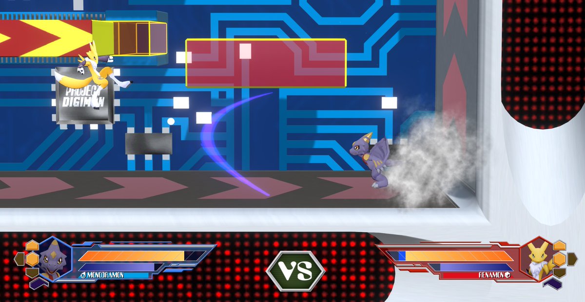 DRA_Remake's tweet image. Monodramon is an all arounder that comfortably engages in melee or mid-range, good against many rookies. His evo Justimon adapts further with his Trinity arm, cycling between three different attacks. And don&apos;t forget his famous Justice Kick!

#projectdigimon #monodramon #justimon